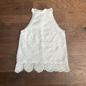 White Lace Sleeveless Top